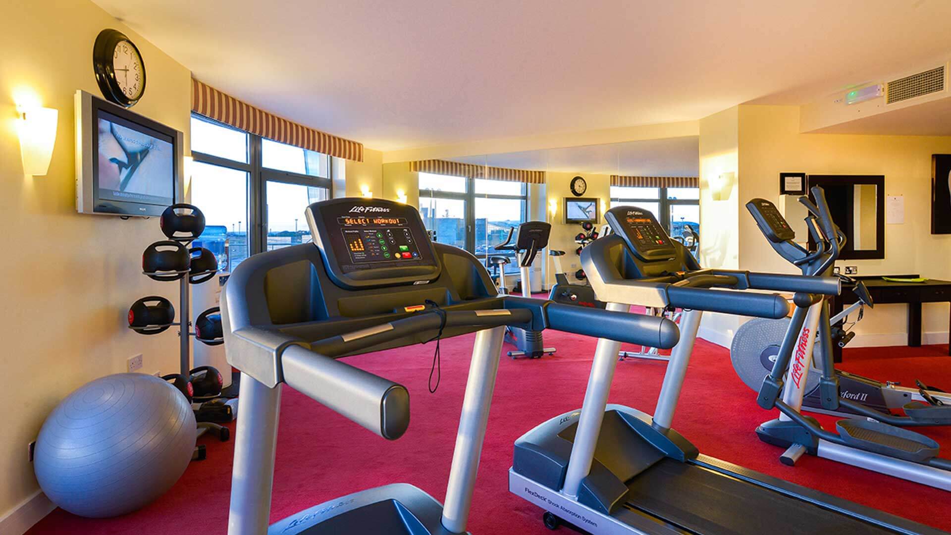 Gym equipment in the Cork International Hotel