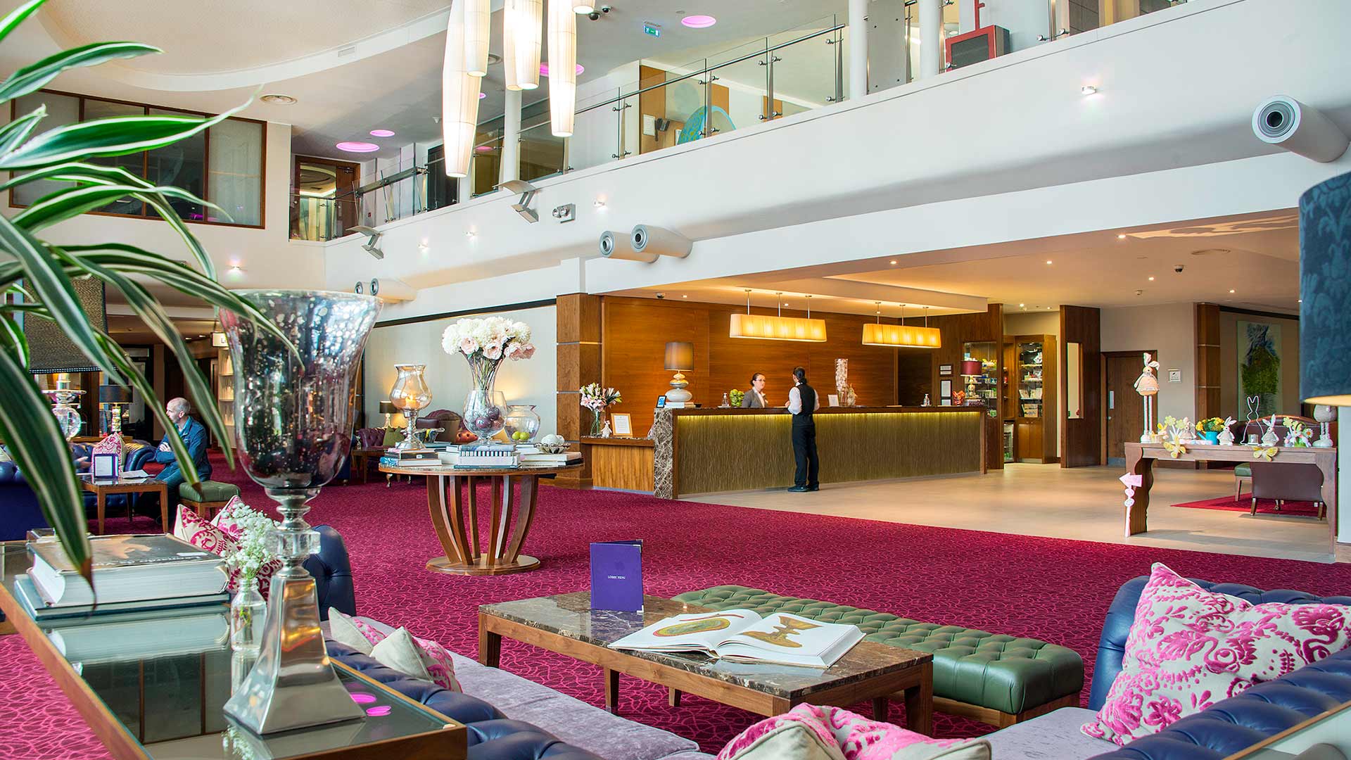 Seating area, lobby and reception of the 4 Star Cork International Hotel