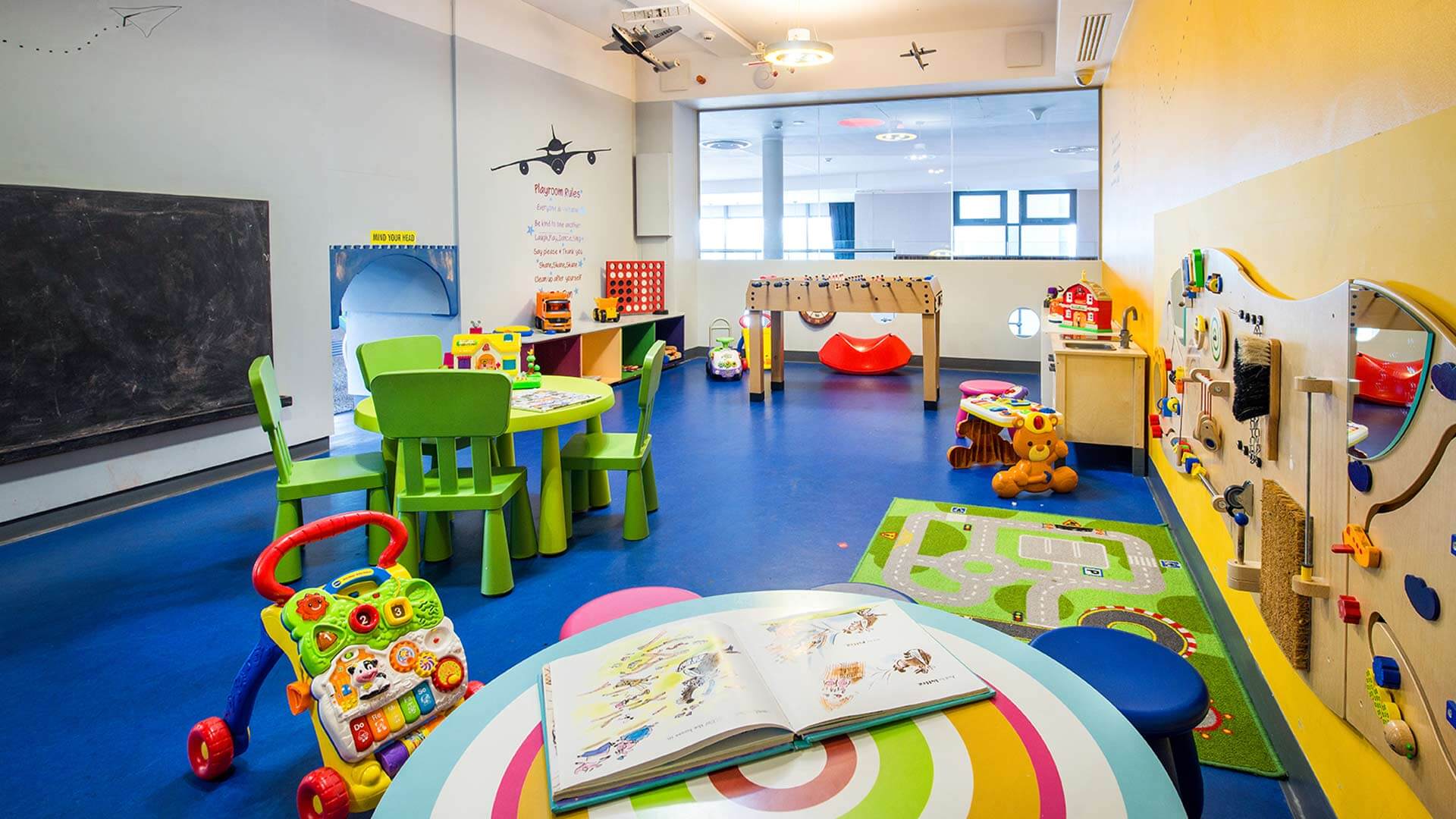 Toys and games in the kids' playroom at Cork International Hotel