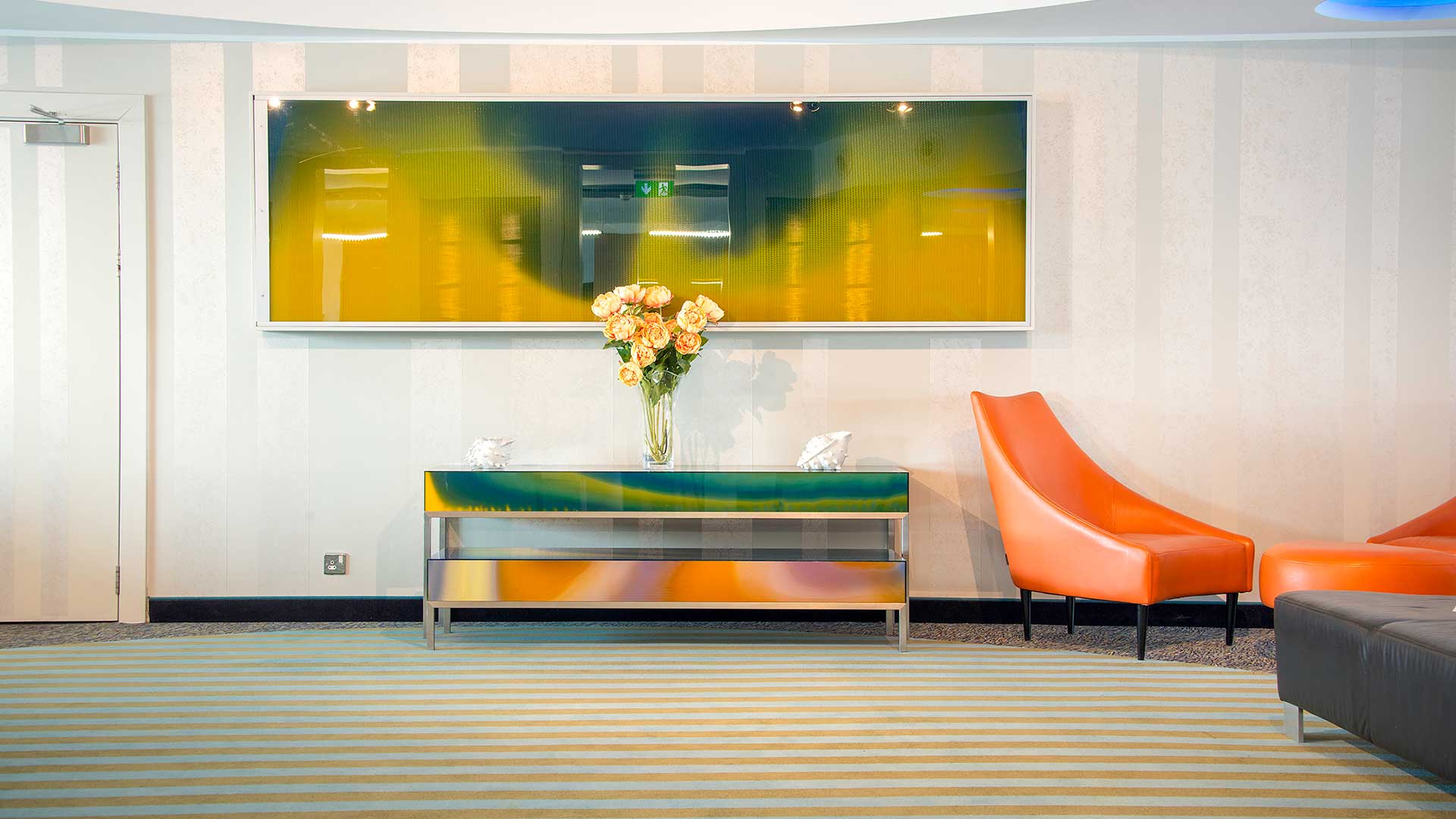 Cork International Hotel lobby artwork and trendy decor