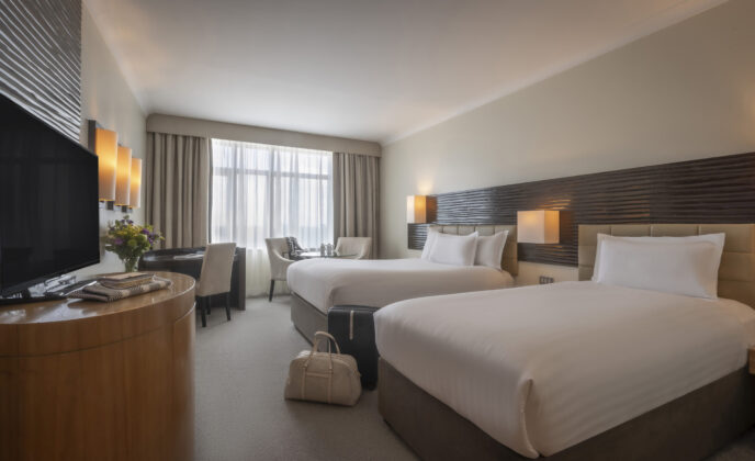 Signature twin bedroom at Cork International Hotel with 2 double beds
