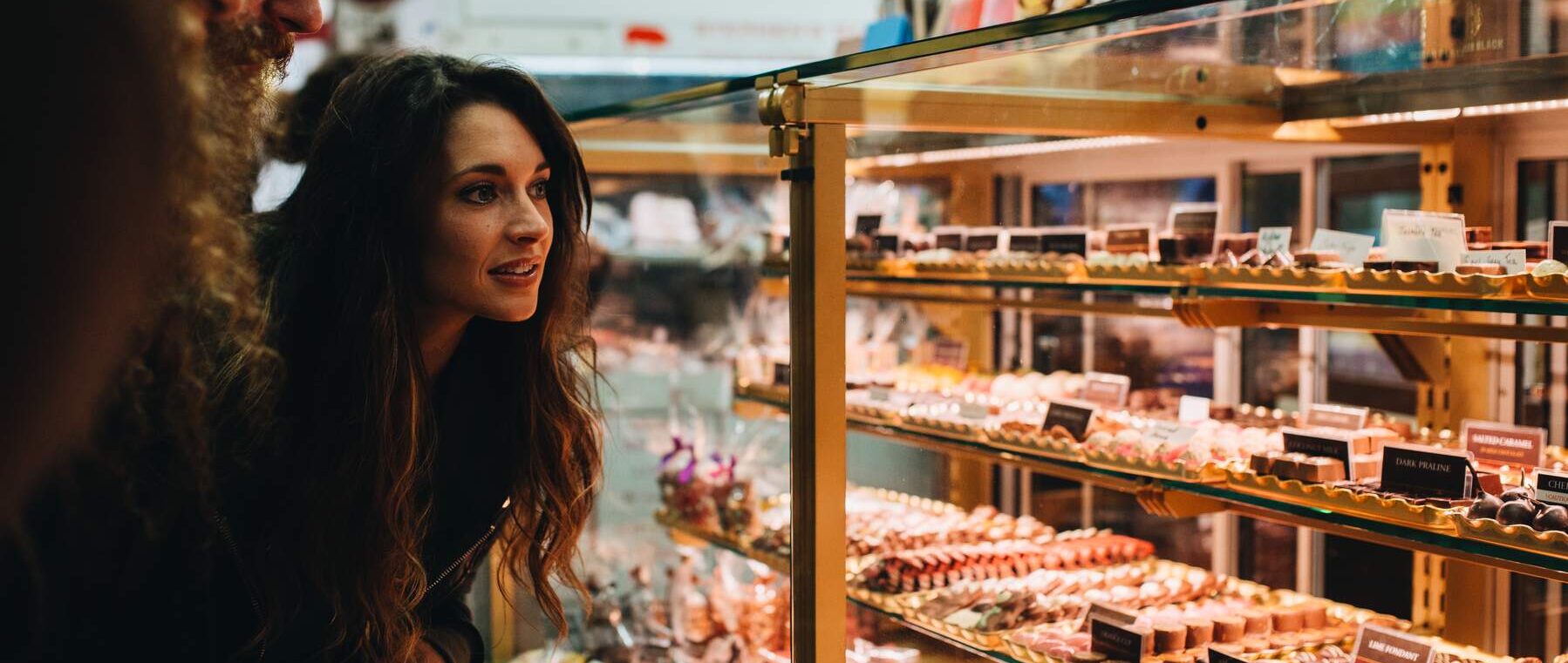Couple buying handmade chocolates at the English Market in Cork City