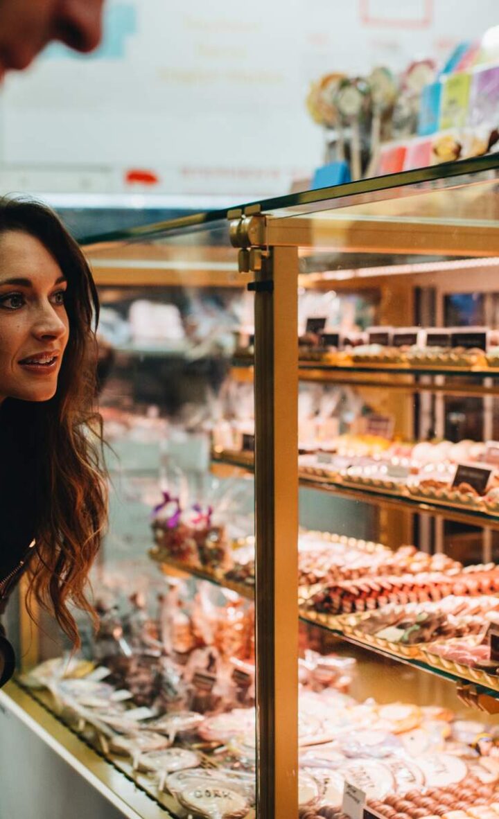Couple buying handmade chocolates at the English Market in Cork City