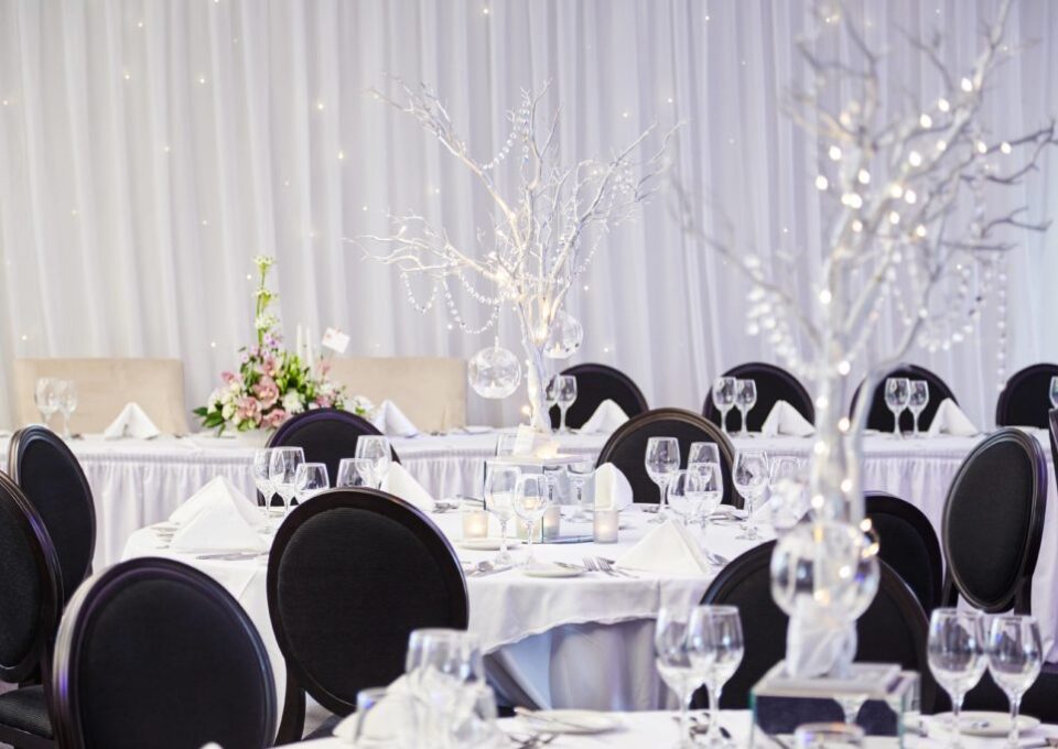 Ballroom with Fairylight backdrop at Cork International Hotel