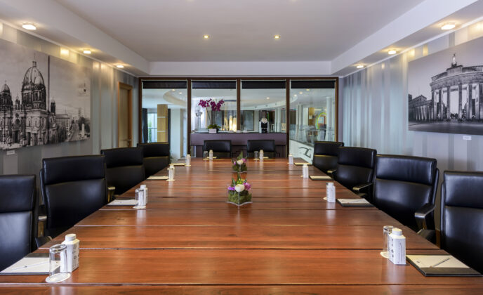 Berlin Boardroom overlooking the lobby at cork International Hotel