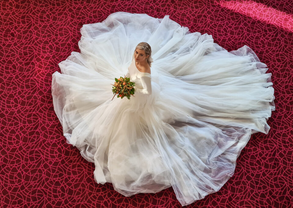 Bride in lobby at Cork International Hotel