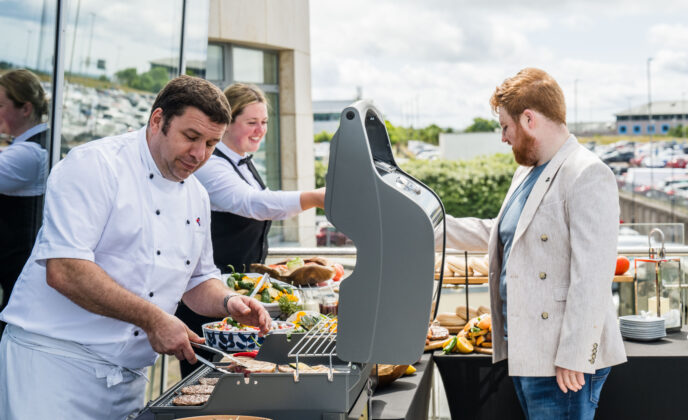Terrace BBQ Chef serving food Landscape CIH 2